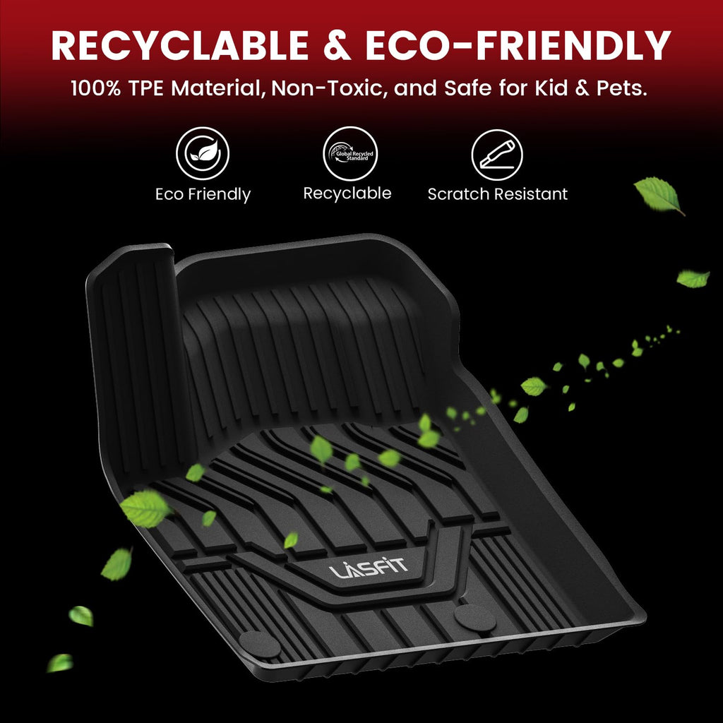 LASFIT Cargo Mat & Backrest Mats for Nissan Armada/Infiniti QX80 2019-2024, All Weather TPE Custom Fit Easy Clean Durable No-Curling Trunk Mat for Armada & QX80, Black