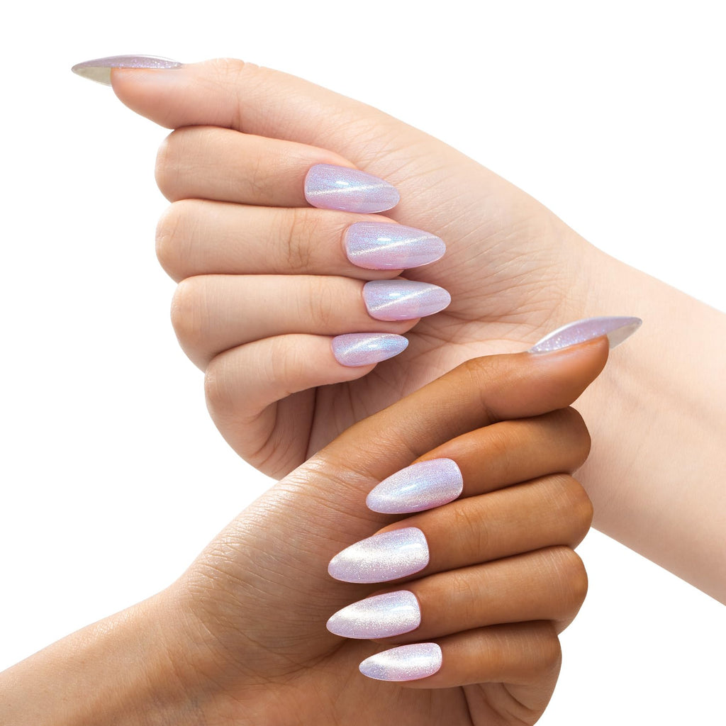 MAYCHAO 15ML Golden Amethyst Cat Eye Gel Nail Polish 1Pc Velvet Mirage Cat Eye Gel Polish Soak off Holographic Magnetic Nail Polish for Nail Art Manicure Salon DIY at Home, 0.5 OZ
