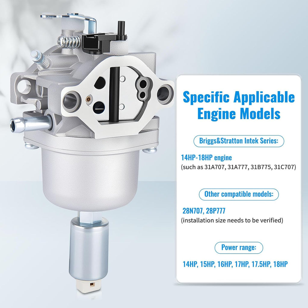 799727 Carburetor Compatible with Briggs & Stratton 799727 698620 794572 14HP 15HP 16HP 17HP 17.5 HP 18HP Intek Engines Lawn Tractor Mower Nikki Carb,with Air Filter kit