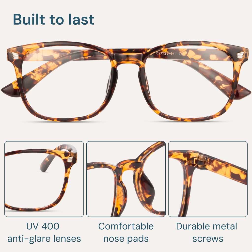 Gaoye Transparent, Clear Blue Light Glasses for Computer & Gaming - Anti UV Ray Lenses, Scratch-Resistant & Comfort Fit