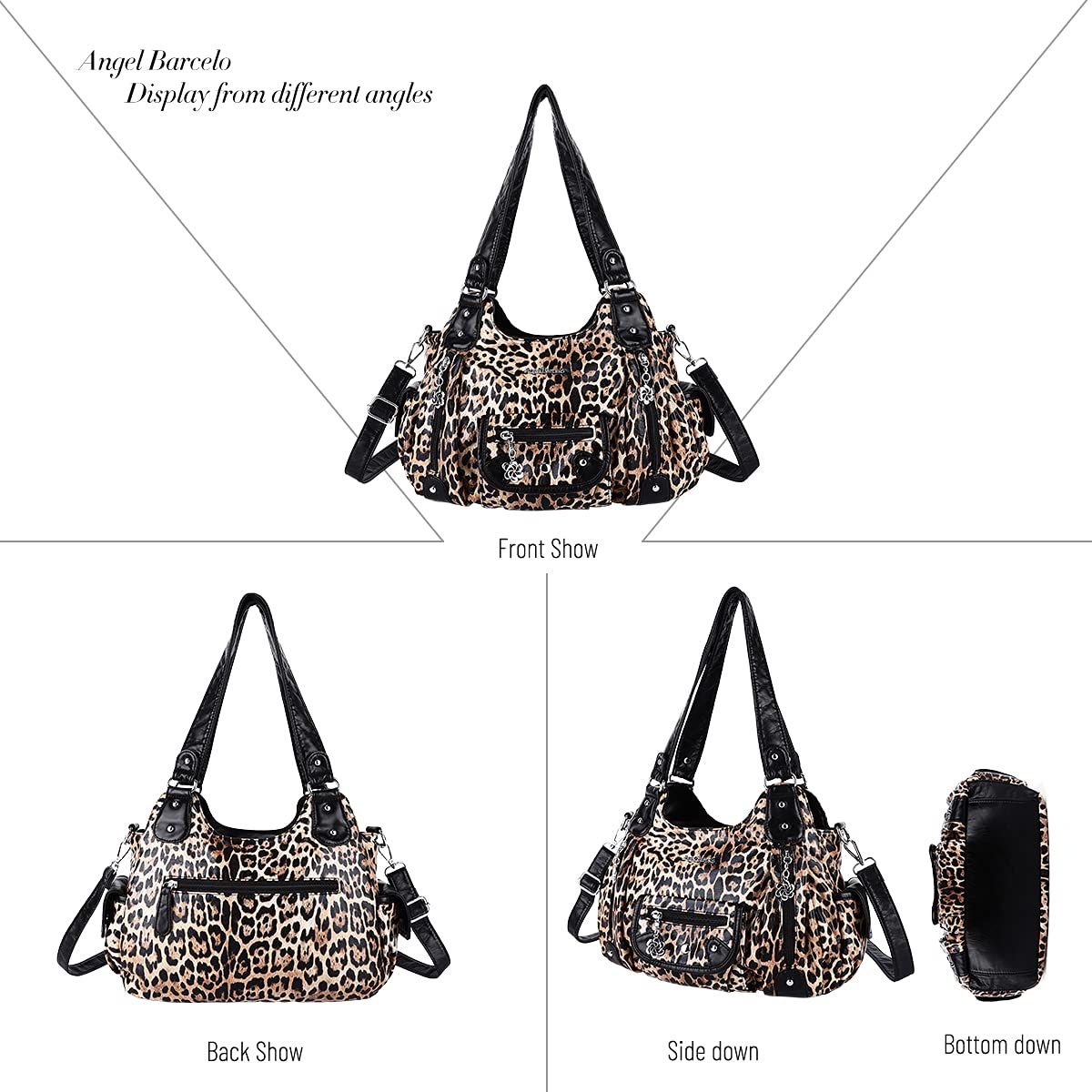 Angel Barcelo Purses for Women Soft PU Leather Shoulder Bag Crossbody Purse and Handbags