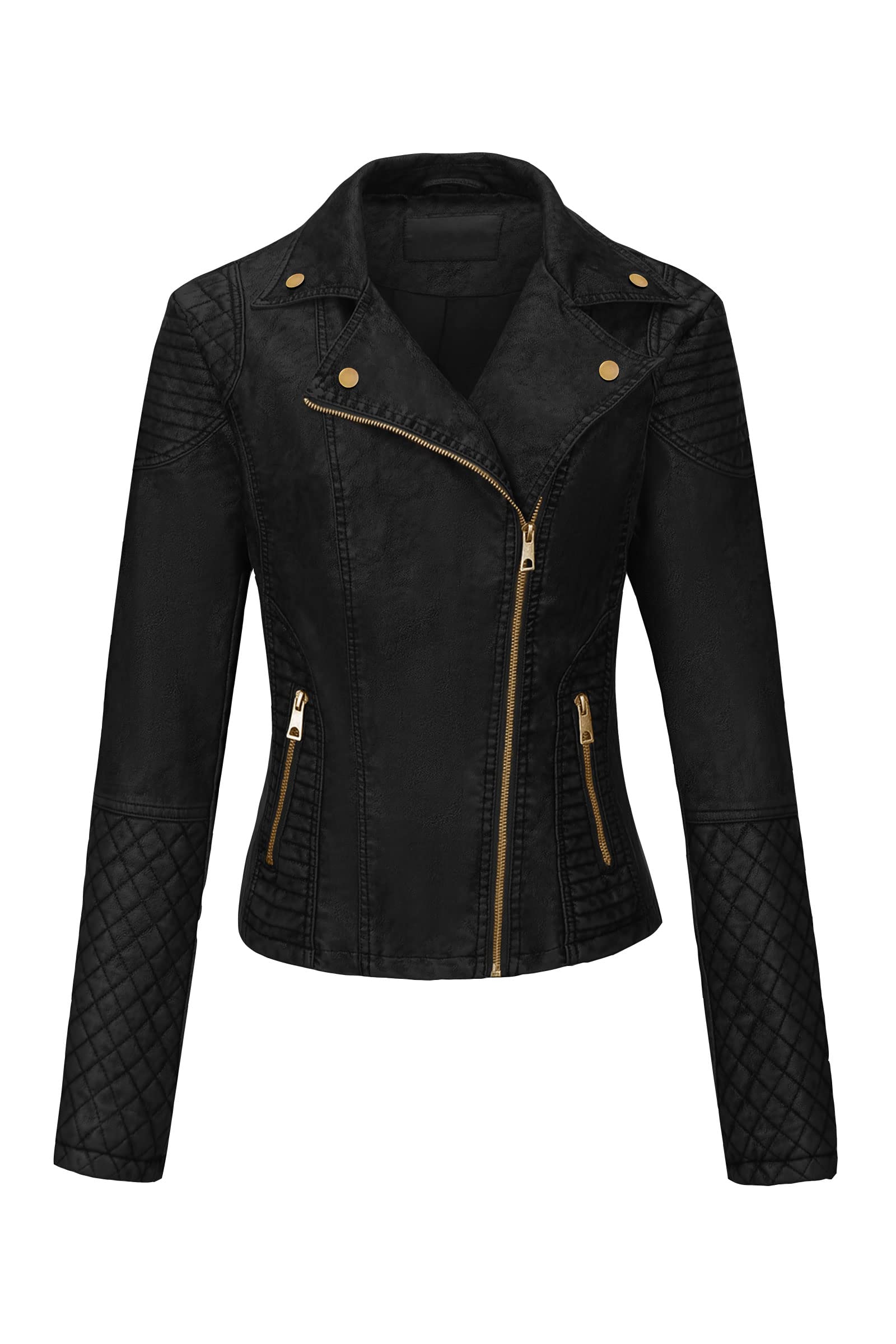 Bellivera Women's Faux Leather Casual Jacket 2026 Spring Trendy Motorcycle Outfits Lightweight Classic Coat