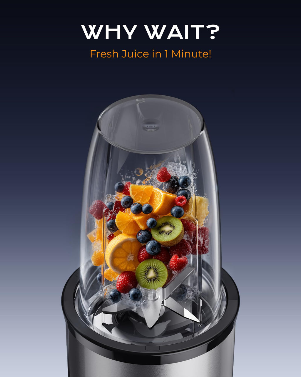 Sangcon 1000W Smoothie Blender for Kitchen, Blenders for Smoothies with (3) Cups (2) Spout Covers (1) Storage Cap (1) To-Go Cap, Portable Blender for Shakes, Ice Crushing, Frozen Drinks, Spices