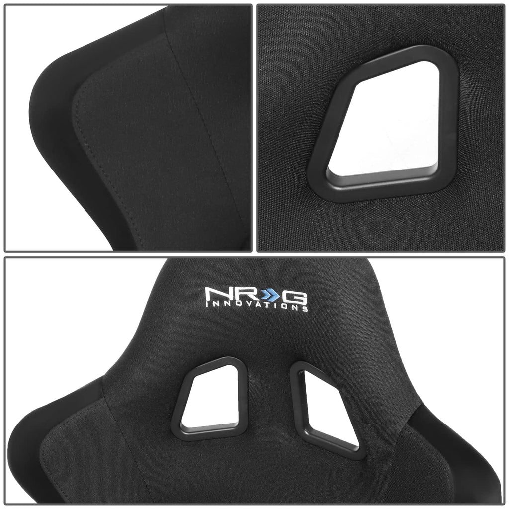 NRG Innovations NRG-FRP-330 Fiber Glass Fixed Back Bucket Racing Seat (Small), 4 pt Harness Compatibility, Black Seat Cover, 19"W X 18" D X 34" H