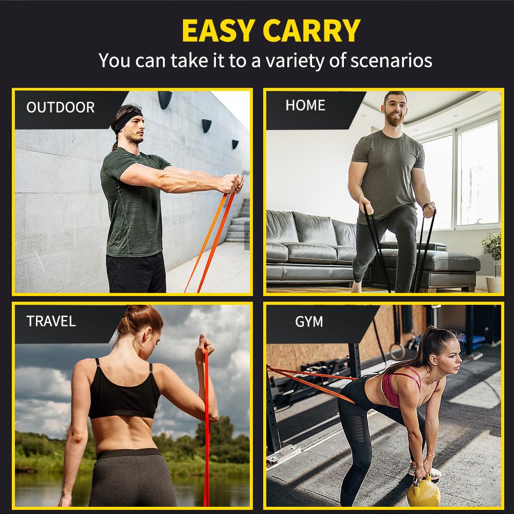 ROSAPOAR Resistance Band Pull up Band Fitness Exercise Bands Natural Latex for Workout Body Stretch Powerlifting Band Fitness Sport Training at Home/The Gym
