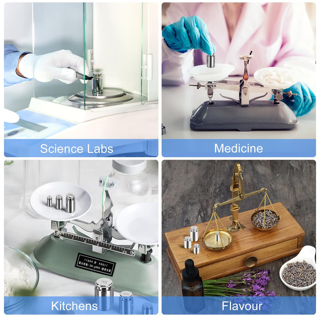 QP Calibration Weights, 50 Gram Scale Weights, OIML Class M1 High Precision Stainless Steel Scale Balance Weights with Chrome Finish, Calibration Weights for Digital Scale, Kitchen Scale, Pocket Scale