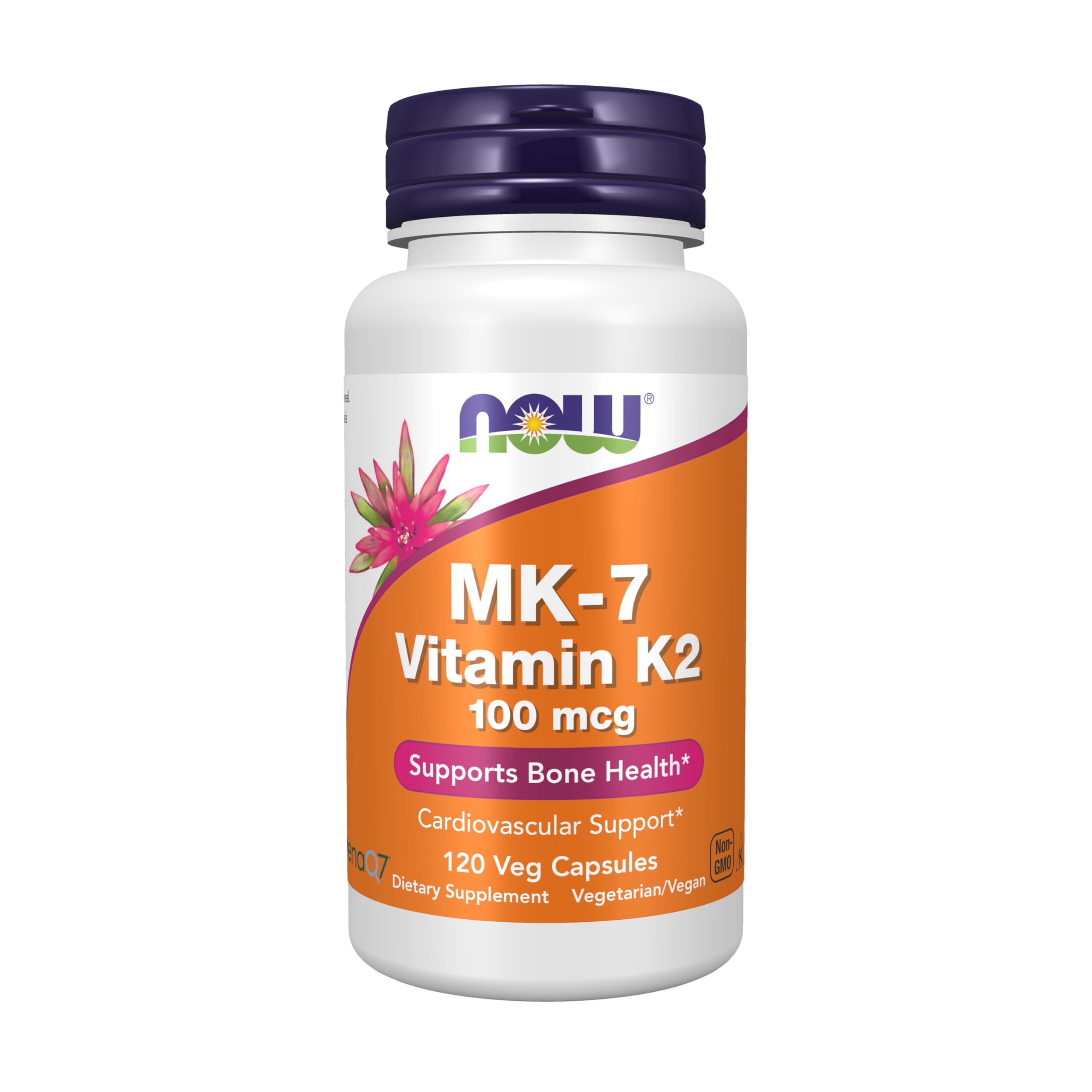 NOW Foods Supplements, MK-7 Vitamin K-2 100 mcg, Cardiovascular Support*, Supports Bone Health*, 60 Veg Capsules