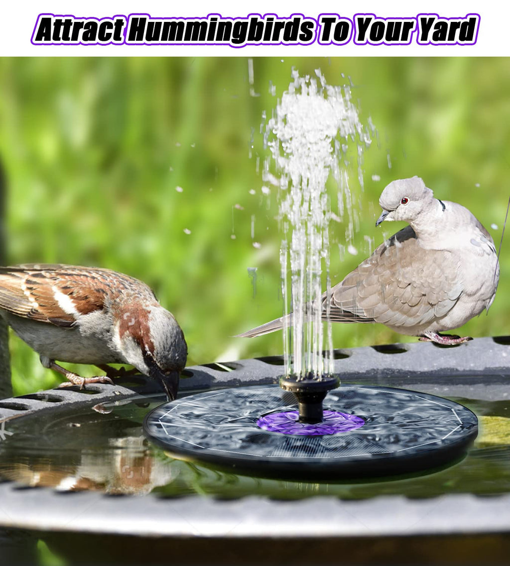 SZMP Solar Fountain 3.5W Bird Bath Fountains with Flower Upgraded Glass Panel, Solar Powered Water Fountain with 7 Nozzles & 4 Fixer, Solar Fountain Pump for Bird Bath, Garden, Pond, Outdoor -Black