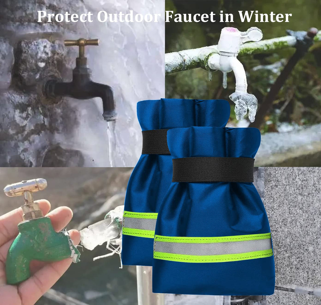 Outdoor Faucet Covers for Winter Freeze Protection, Upgraded Thicken 8.5" H x 6.1" W Outside Garden Faucet Socks for Winter Waterproof Reusable Hose Bibs Insulated Spigot Cover, 2 Pack Black