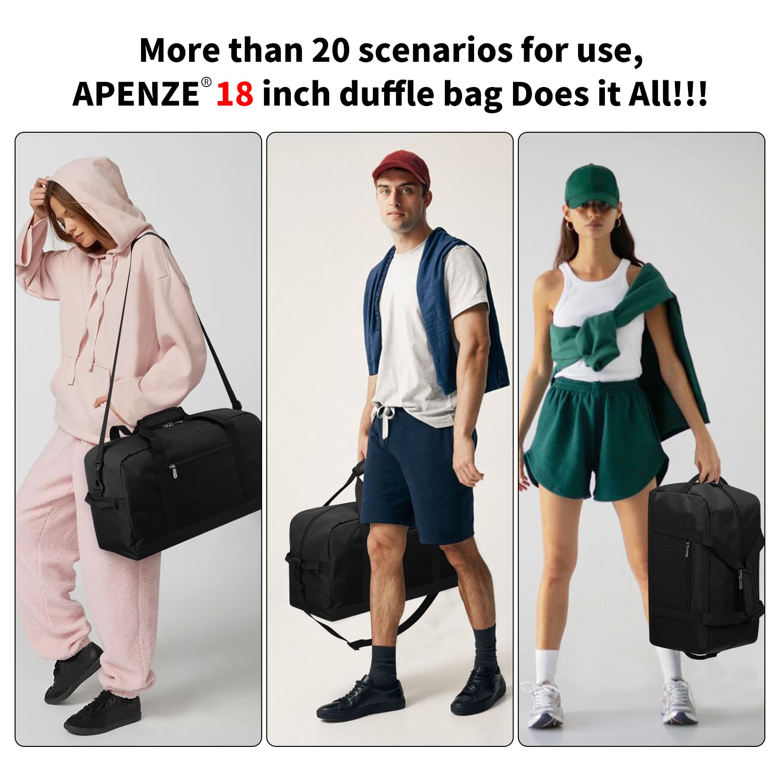 Apenze Small Gym Bag Carry On Bag - 12 in Mini Duffle Bag Lightweight for Overnight Travel(Camouflage)