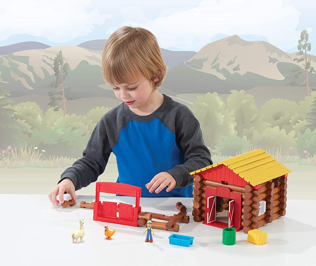Lincoln Logs – Fun On The Farm - 102 Parts - Real Wood Logs - Ages 3+