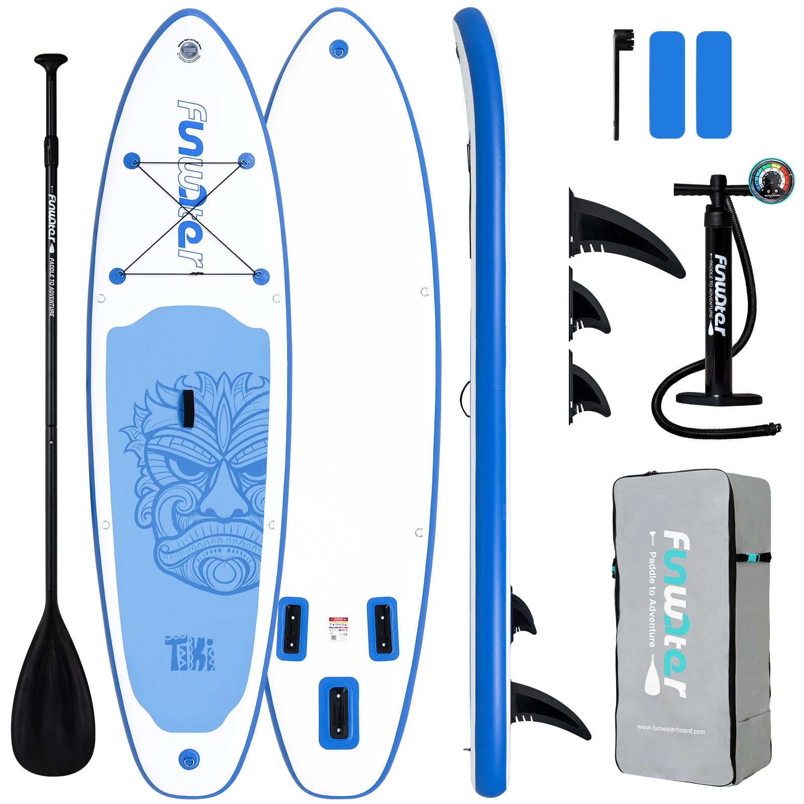 FunWater Inflatable Ultra-Light Stand Up Paddle Board for All Skill Levels with Premium SUP Paddleboard Accessories,Non-Slip Comfort Deck for Youth & Adults