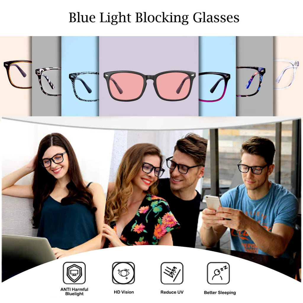 MAXJULI Blue Light Blocking Glasses,Computer Reading/Gaming/TV/Phones Glasses for Women Men(Transparent)