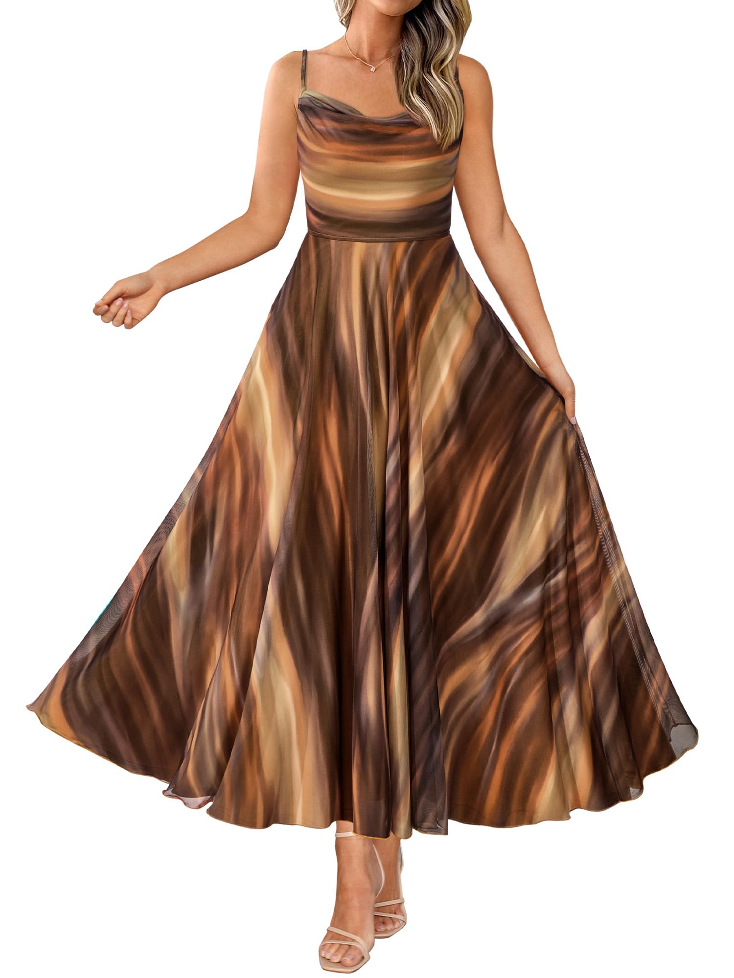 BTFBM Women Summer Floral Maxi Dresses Elegant Spaghetti Strap Dress Printed Party Dress Beach Long Dresses