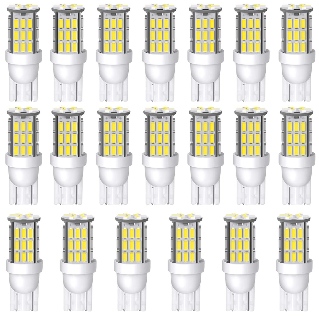 T10 921 194 168 LED Bulbs Cool White 20-Packs, Super Bright 3014 42-SMD LED Replacement 12 Volt RV Camper Trailer Boat Trunk Interior Dome Map License Lights, Backup Reverse Lights