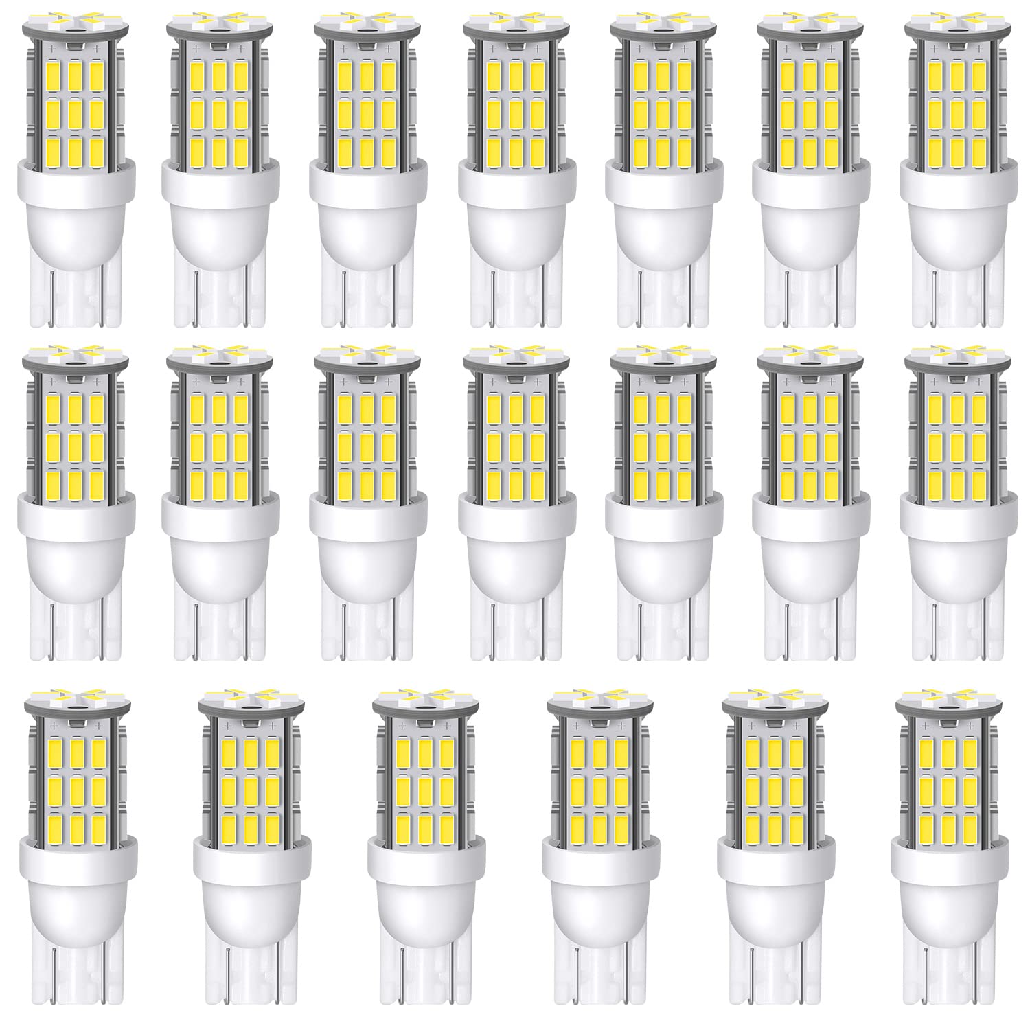 T10 921 194 168 LED Bulbs Cool White 20-Packs, Super Bright 3014 42-SMD LED Replacement 12 Volt RV Camper Trailer Boat Trunk Interior Dome Map License Lights, Backup Reverse Lights