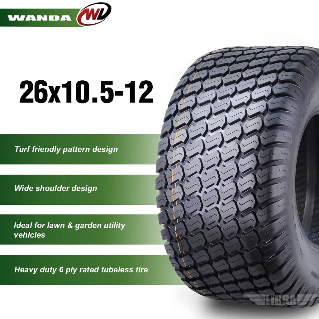WANDA 11x4-5 Zero Turn Lawn Mower Utility Cart Turf Tire 11x4x5 11x4.00-5/4 Ply - 13204