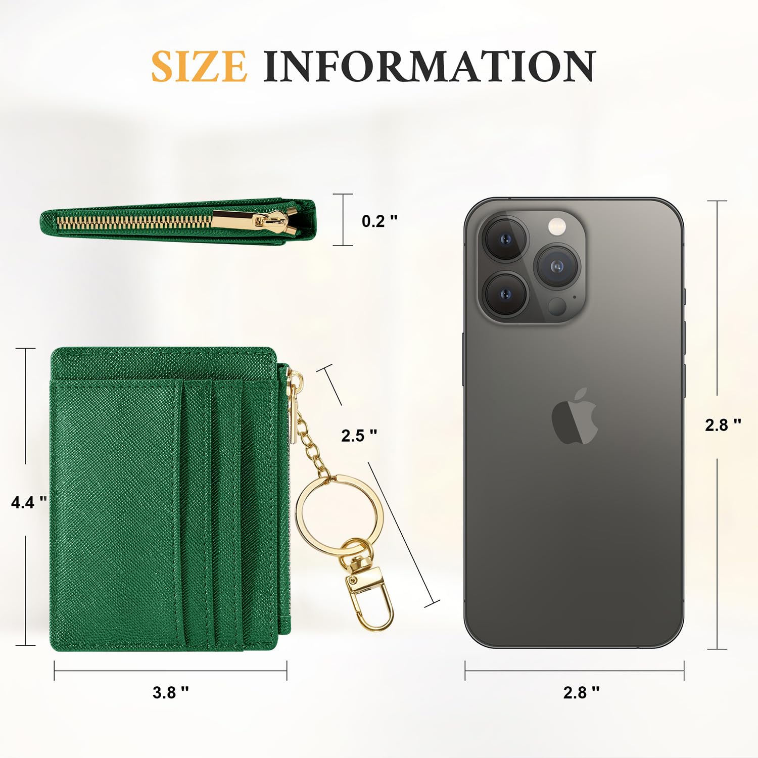 Sodsay Card Case Slim Front Pocket Wallet for Women Credit Card Holder with Keychain | Slim, Credit Card Holder, Front Pocket, with Keychain | Slim