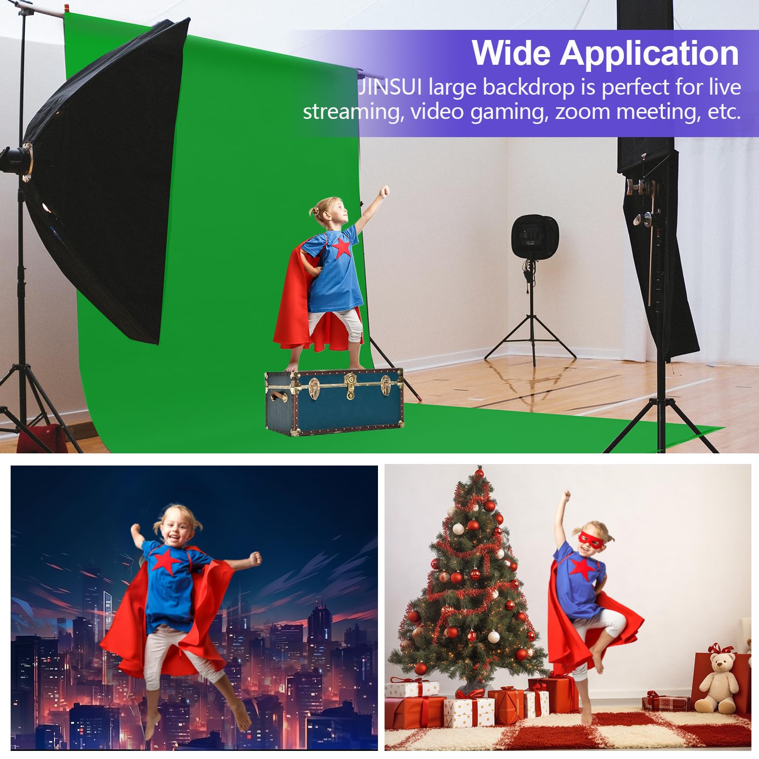 Black Backdrop 10x10ft, Photo Backdrop Curtain for Photoshoot, Pure Photographic Studio Backgrounds, Thick Polyester Fabric Photography Black Screen for Party Portraits Video Recording (Backdrop Only)