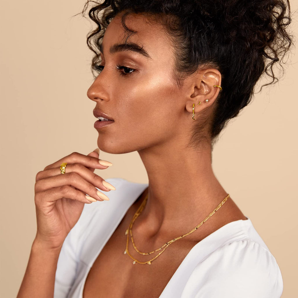 PAVOI 14K Gold Plated Flat Back Earrings | Solid 925 Sterling Silver Posts | Helix Cartilage Earrings for Women | Cubic Zirconia Stud Earrings | Trending Fashion Jewelry
