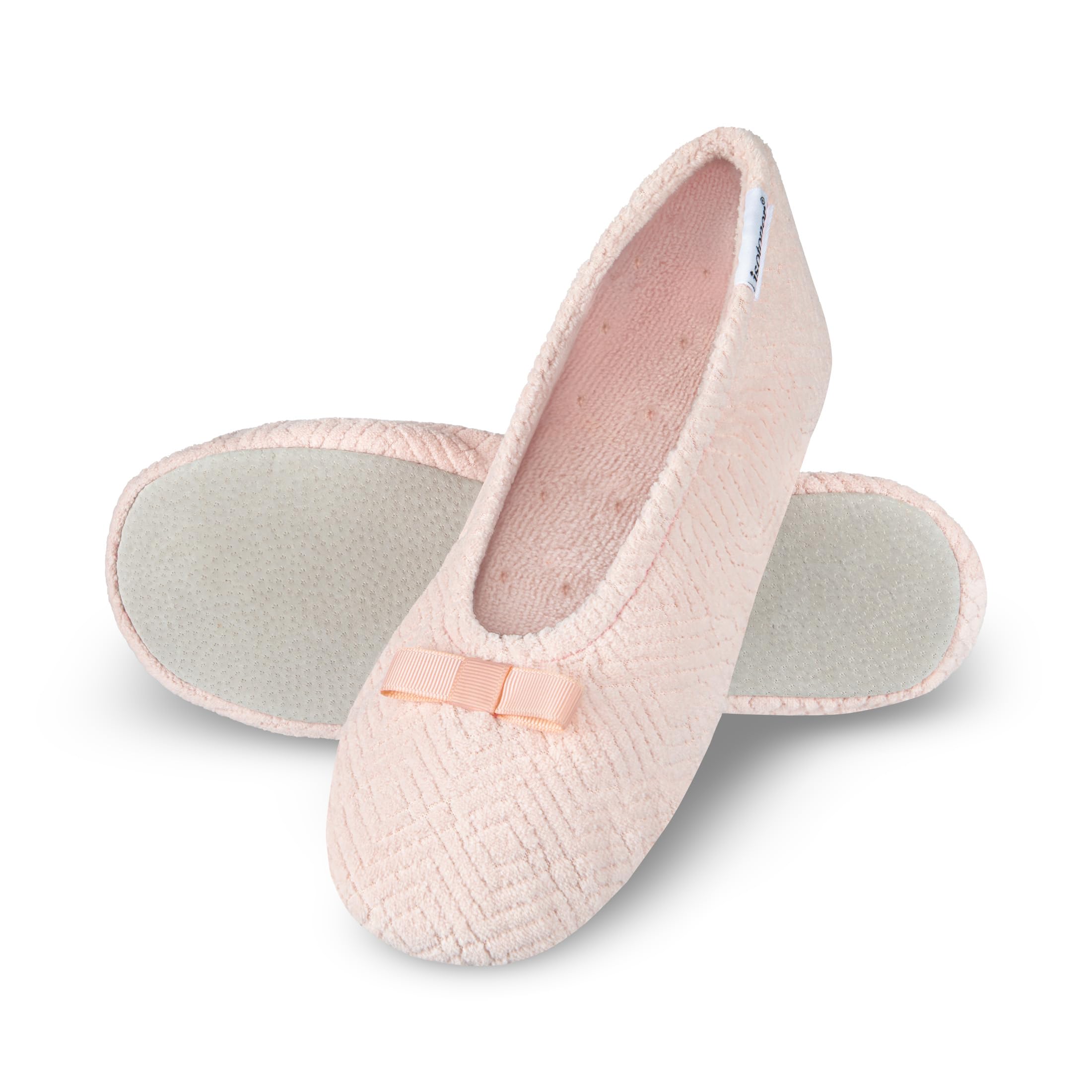 isotoner Women's Diamond Microterry Ballerina Slippers