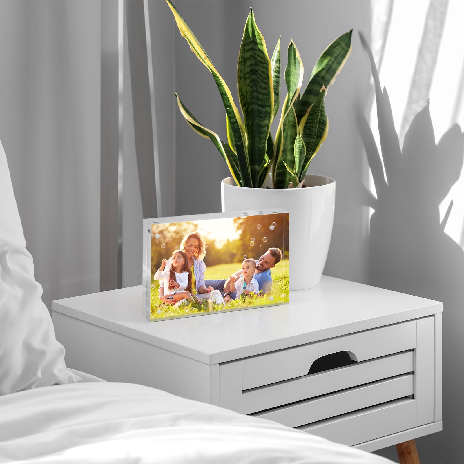 SYNTRIFIC 10 PACK Magnetic Picture Frame,8X10 Acrylic Frame Double Sided Picture Frame,20mm Thickness Magnetic Premium Acrylic Picture Frames Gifts Ideal