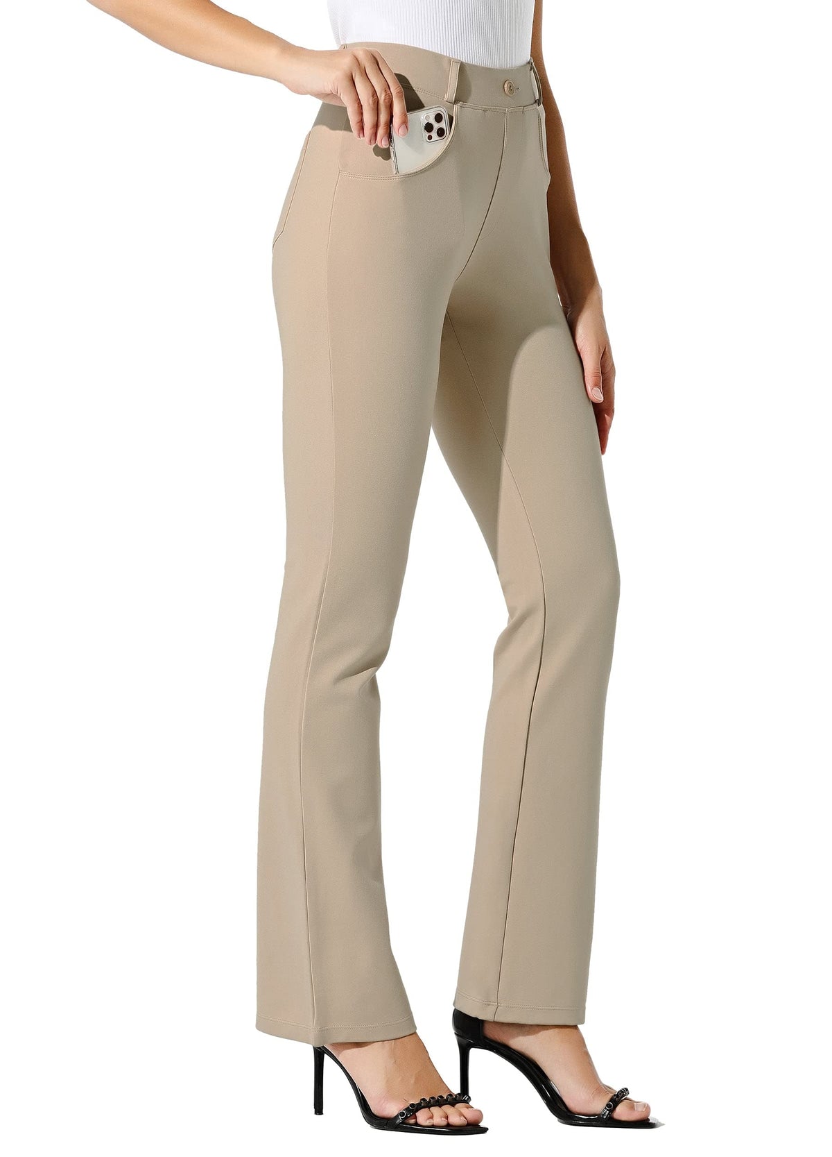 Willit Women's Yoga Dress Pants Bootcut Stretch Work Slacks Office Pants 4 Pockets 28"/29"/30"/31"/33"