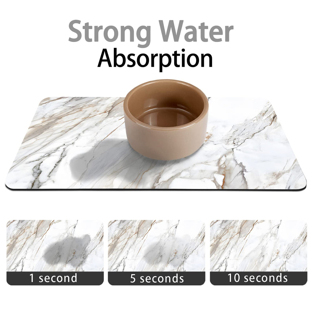Dog Food Mats for Floors Absorbent, Pet Cat Food Mat - Quick Dry Dog Bowl Mats for Food and Water, Eco-Friendly Boho Pet Supplies