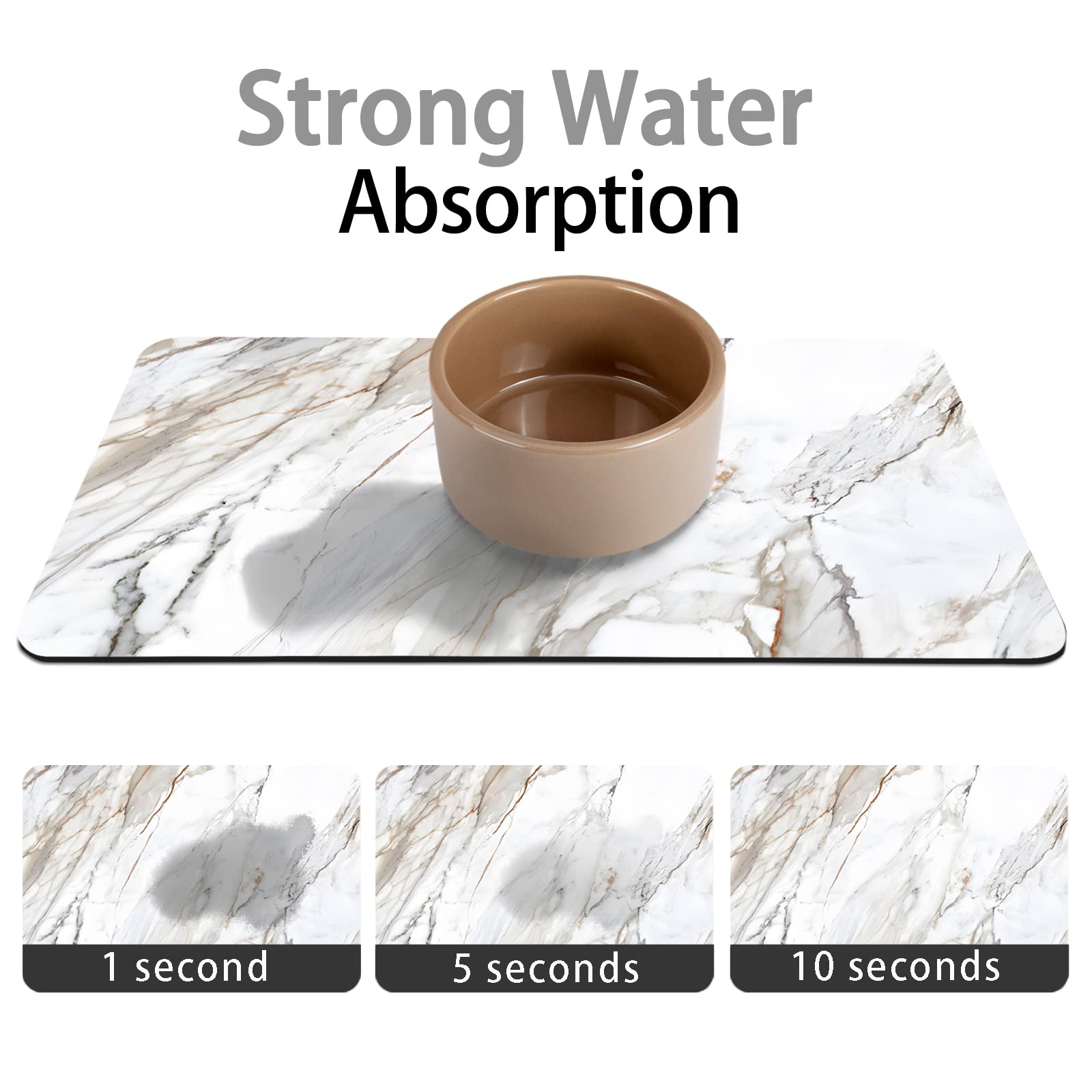 Dog Food Mats for Floors Absorbent, Pet Cat Food Mat - Quick Dry Dog Bowl Mats for Food and Water, Eco-Friendly Boho Pet Supplies