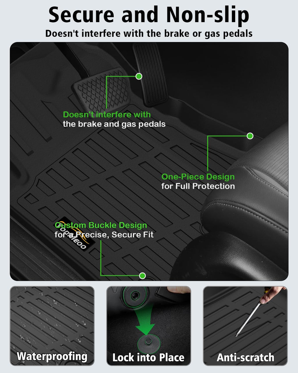 Floor Mats & Cargo Mat & Backrest Mat Custom for Toyota RAV4 Hybrid 2026 (Not for Cargo Area with Subwoofer) (Not for Phev), Door Sill Guards, All Weather TPE Floor Liners for RAV-4 2026 Accessories