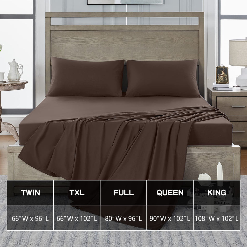 FreshCulture Twin XL Flat Sheet - Hotel Quality Twin XL Flat Sheet Only - Brushed Microfiber Top Sheet - Ultra Soft & Breathable - Wrinkle-Free - Easy Care - Single Flat Sheet (Twin XL, Beige)