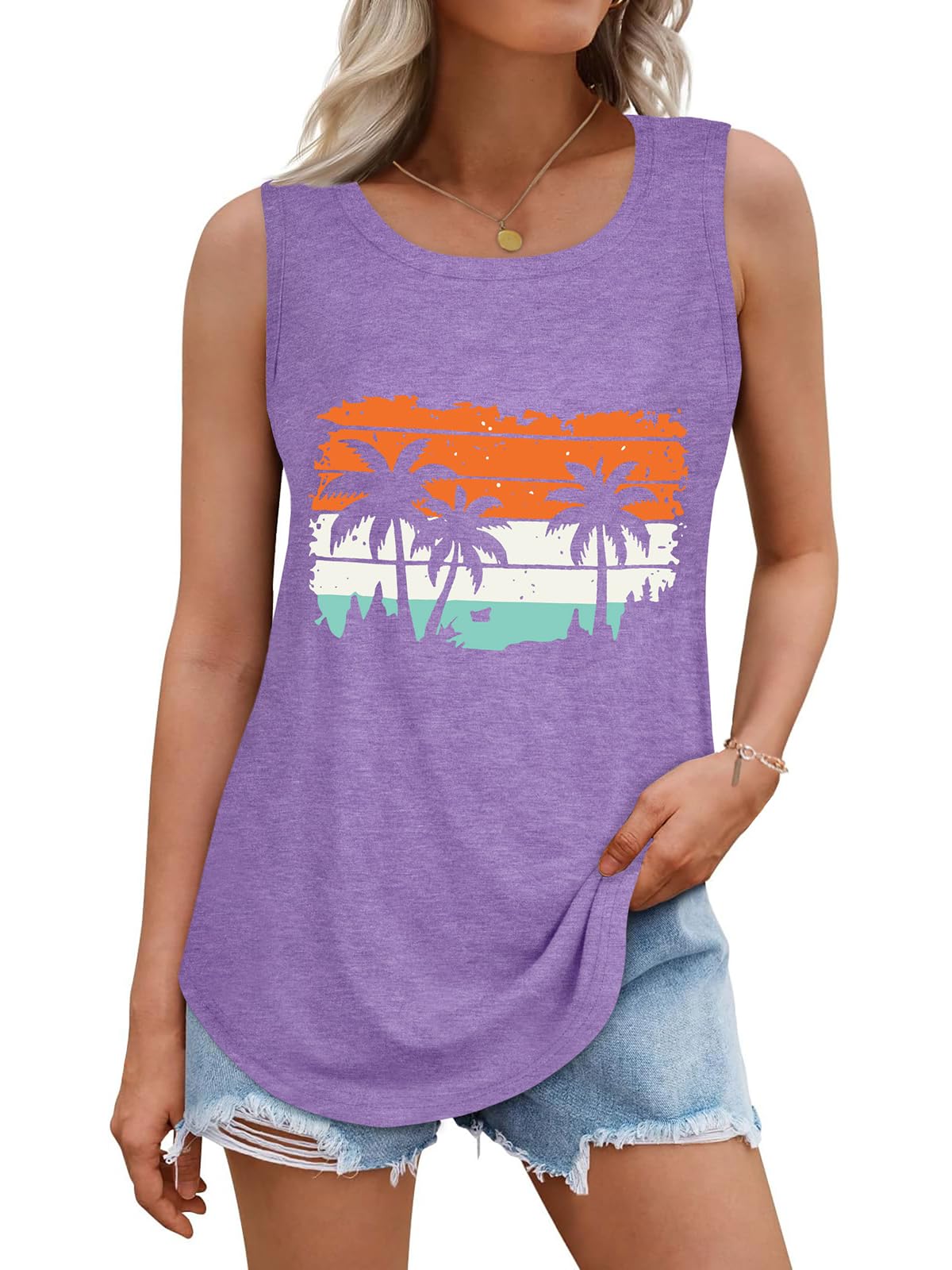 rosemia Tank Tops for Women Summer Sleeveless Casual Loose Fit Tunic Tops 2026