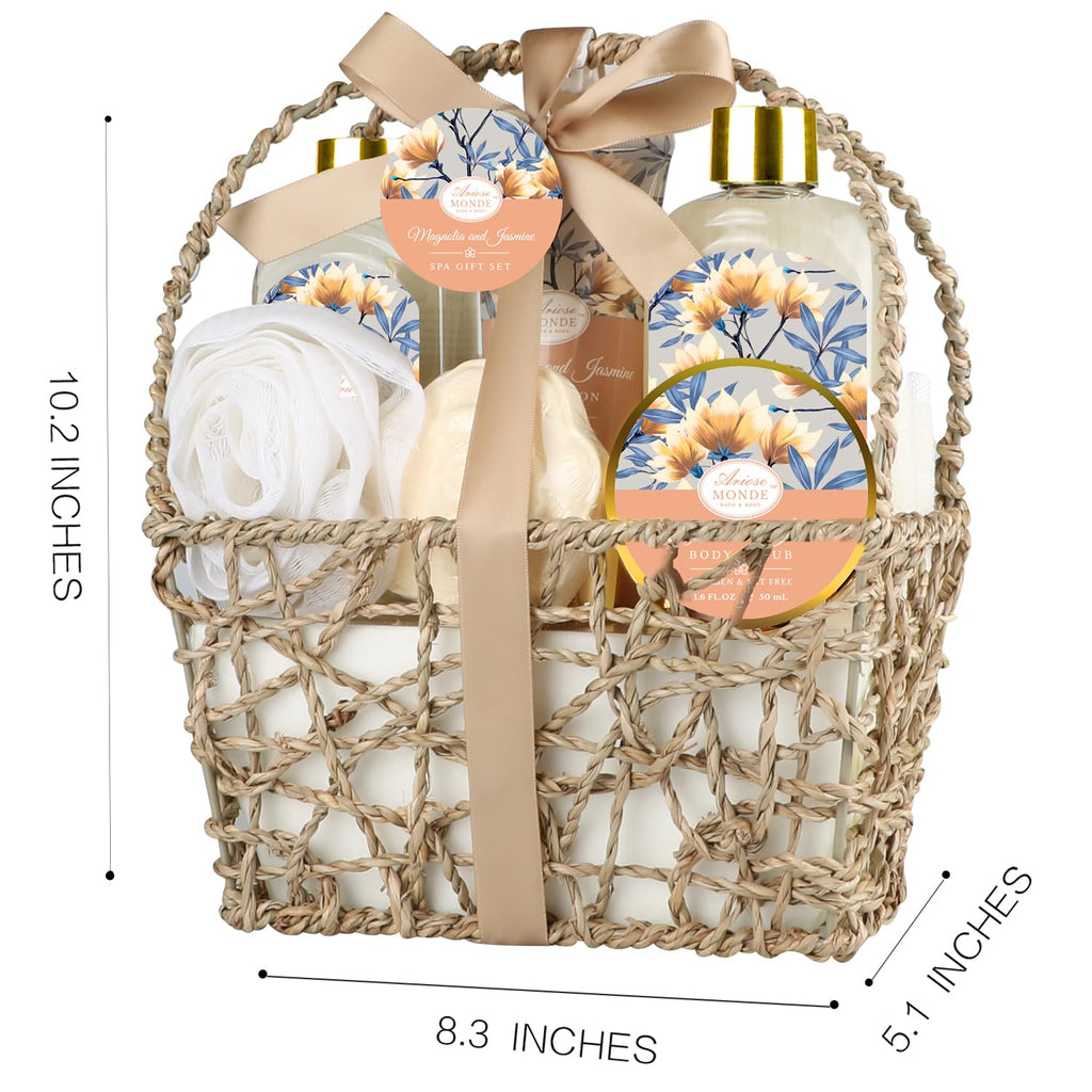 Spa Gift Baskets - Coconut Vanilla Bath Gift Set for Women, Relaxing Spa Kit with Bath Bombs, Body Lotion and Body Scrub, Birthday Gifts for Women, Christmas Spa Gifts for Mom