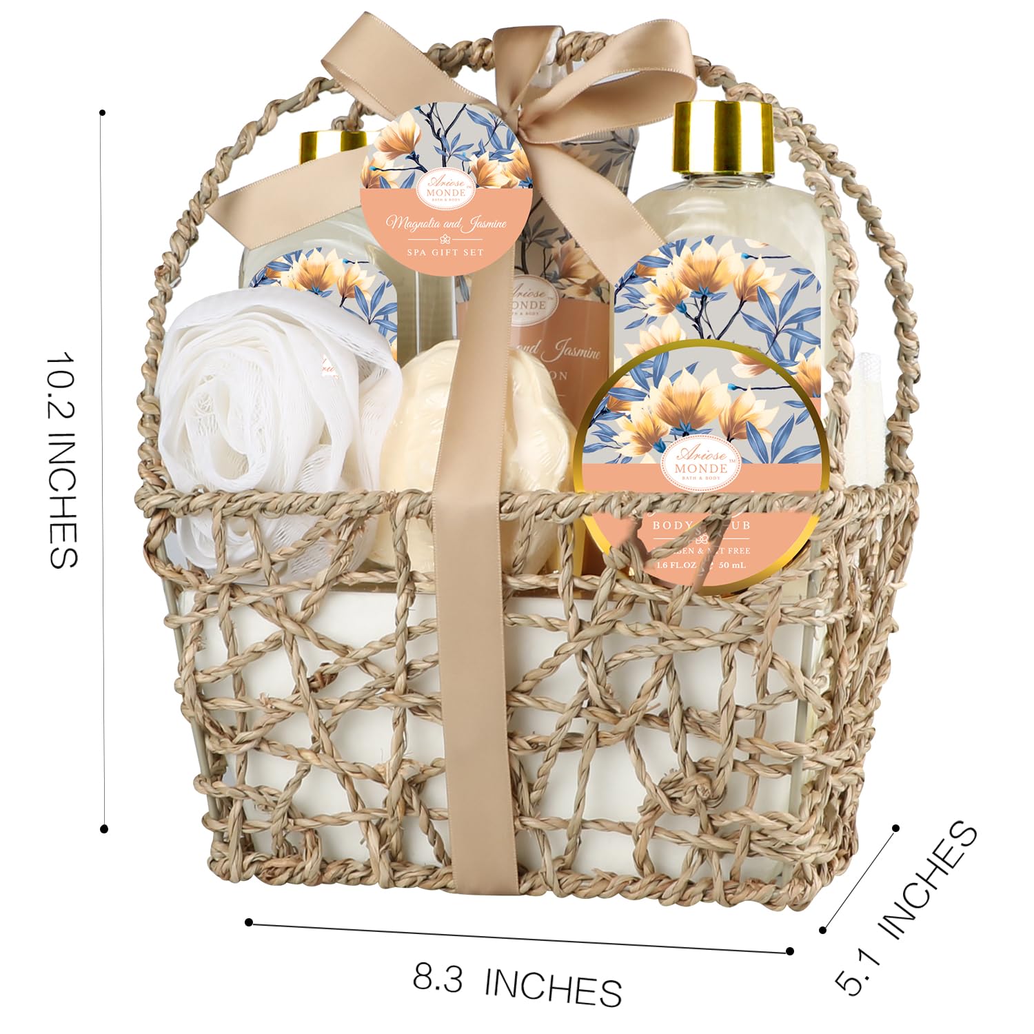 Spa Gift Baskets - Coconut Vanilla Bath Gift Set for Women, Relaxing Spa Kit with Bath Bombs, Body Lotion and Body Scrub, Birthday Gifts for Women, Christmas Spa Gifts for Mom