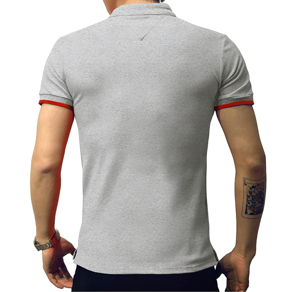 LOGEEYAR Mens Fashion Polo Henley Shirts Short/Long Sleeve Casual T-Shirts Slim Fit Cotton Polo Shirts for Men