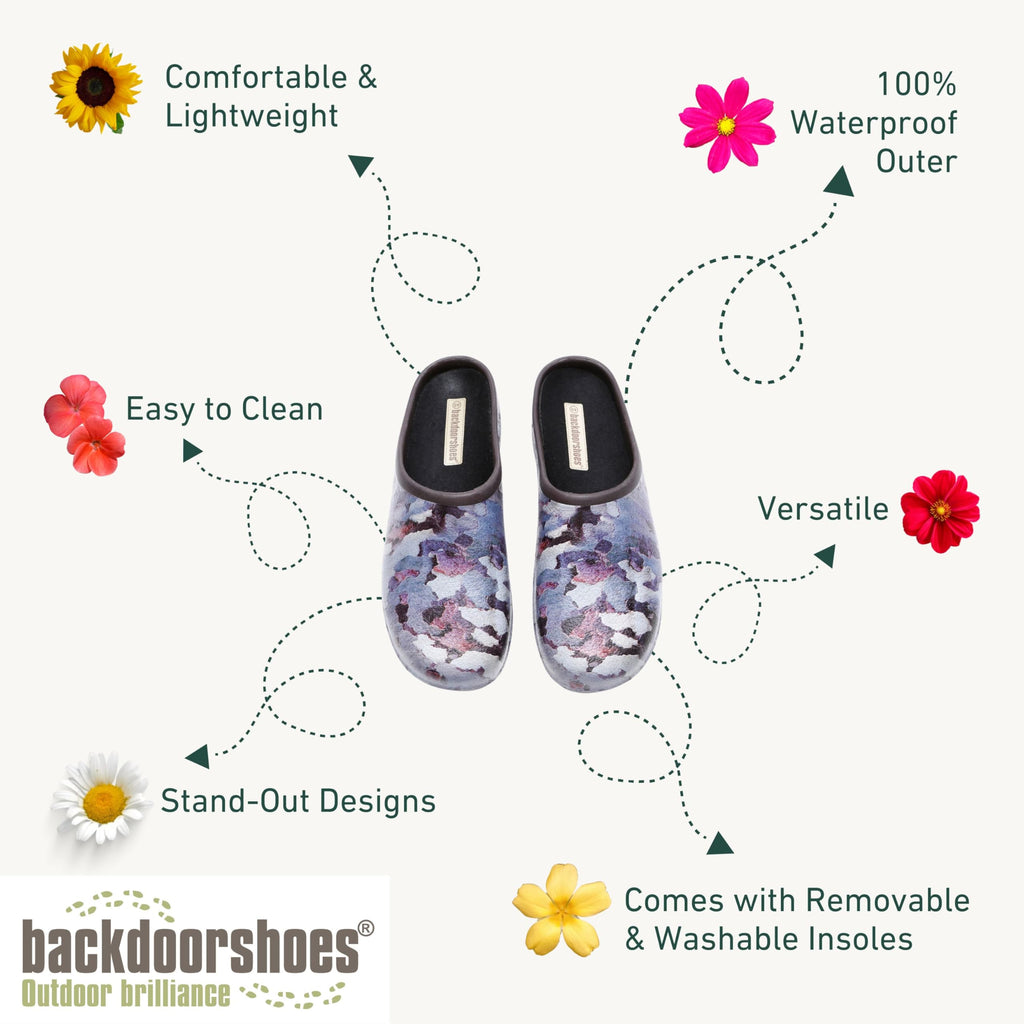 Backdoorshoes Waterproof Premium Garden Clog Shoes for Women with Arch Support