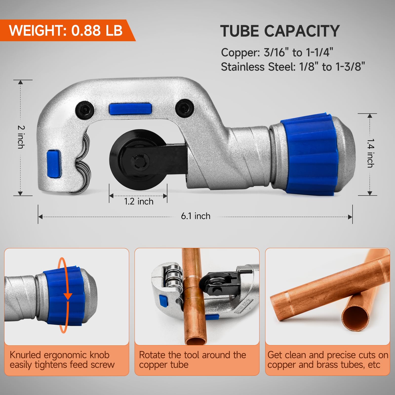 iCrimp Copper Tube Press Tool 1/4"-7/8" for HVAC/R Refrigerant Lines, O-Ring Sealed Solderless Fitting Connection