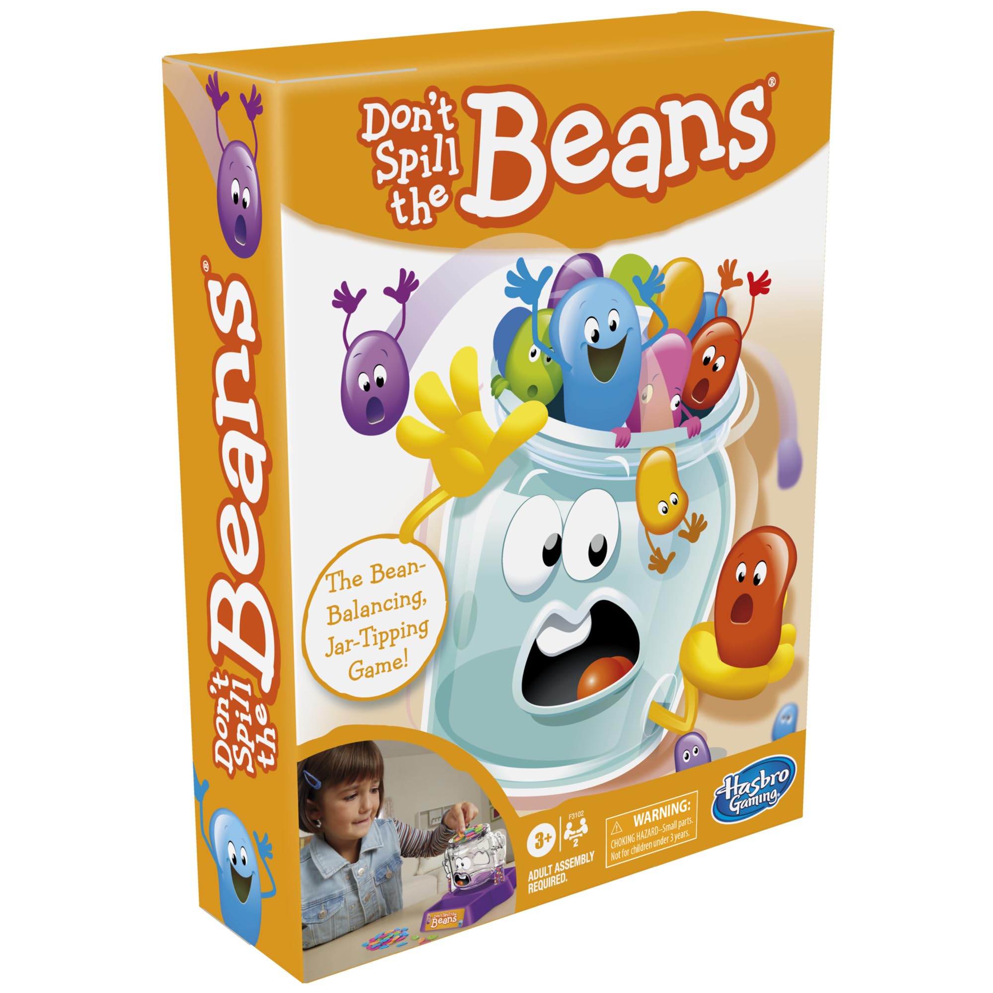 Hasbro Gaming Don't Spill The Beans Game for Kids, Easy and Fun Balancing Game for Children Ages 3 and Up, Easter Gifts for Boys and Girls, Preschool Games for 2 Players, Kids Board Games