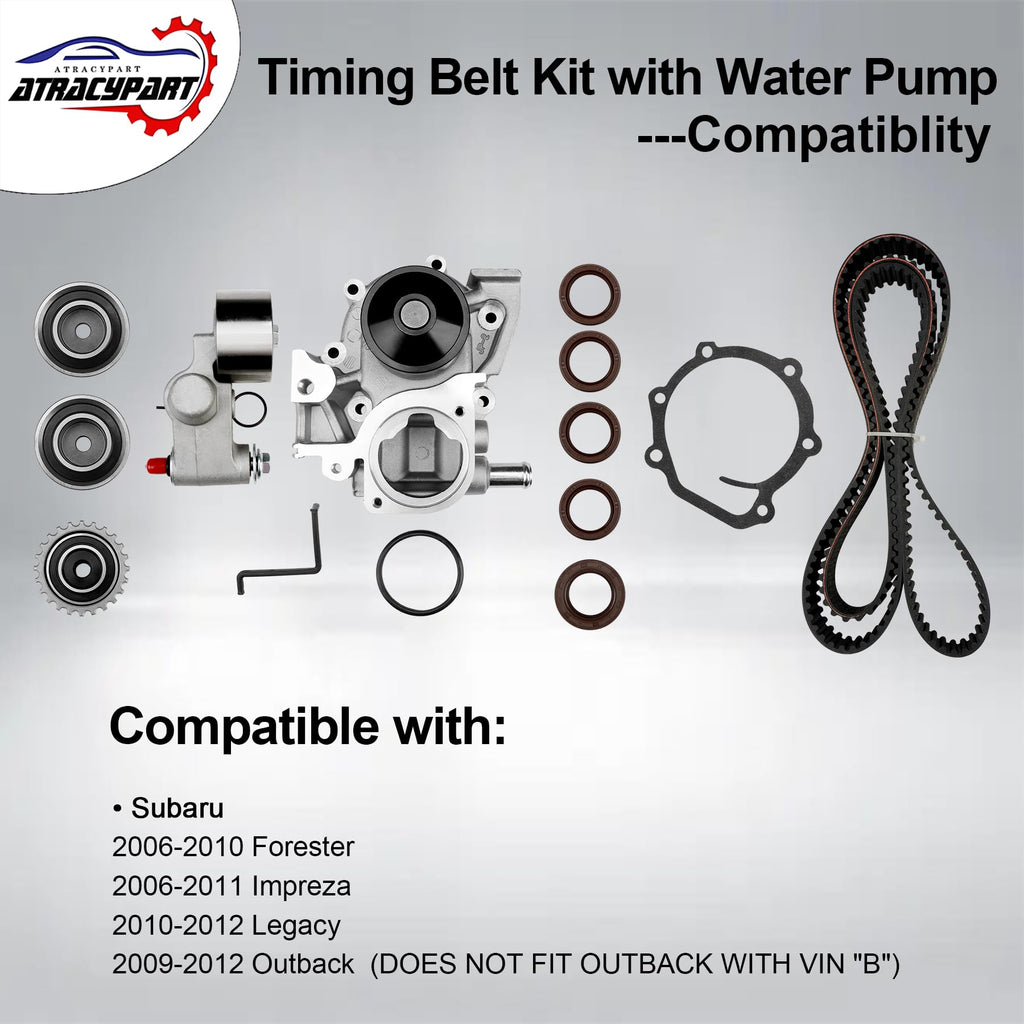 Engine Timing Belt Kit with Water Pump | Compatible With 1987-2001 Toyota Camry Celica RAV4 MR2 Solara 2.0L 2.2L 3SFE 5SFE L4 DOHC 16V | Replaces# TBK138, TCKWP199