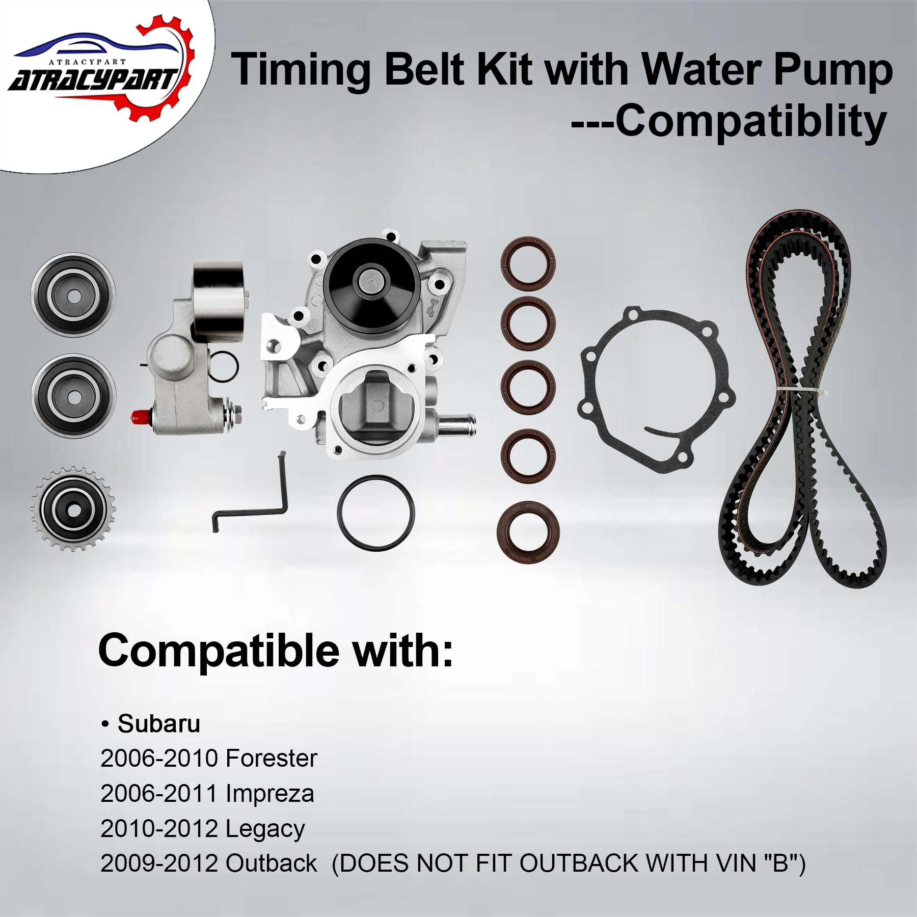 Engine Timing Belt Kit with Water Pump | Compatible With 1987-2001 Toyota Camry Celica RAV4 MR2 Solara 2.0L 2.2L 3SFE 5SFE L4 DOHC 16V | Replaces# TBK138, TCKWP199