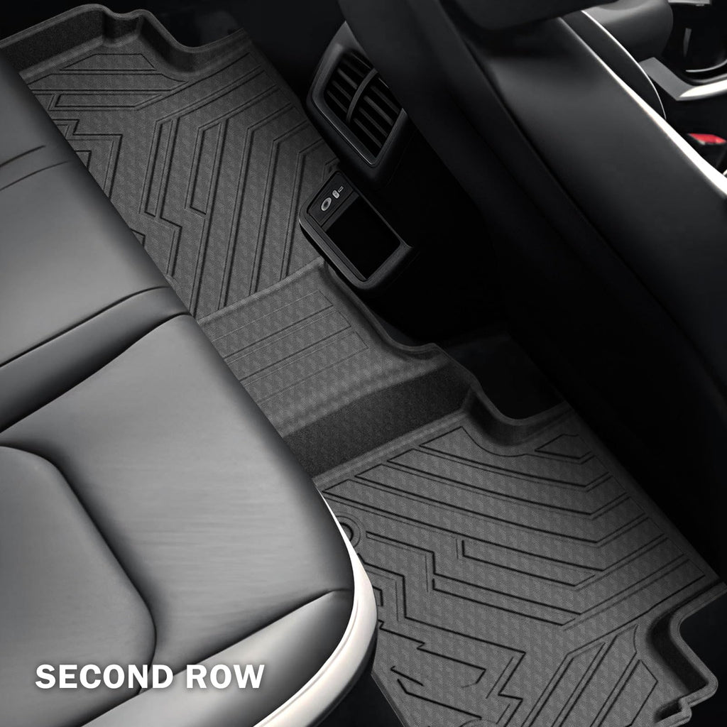 KUST Floor Mats for Tesla Model S Accessories 2012-2024 2025 (Not for Plaid/Long Range) Custom Fit Floor Liners A ll Weather Protection 1st & 2nd Row High Edge Non-Slip