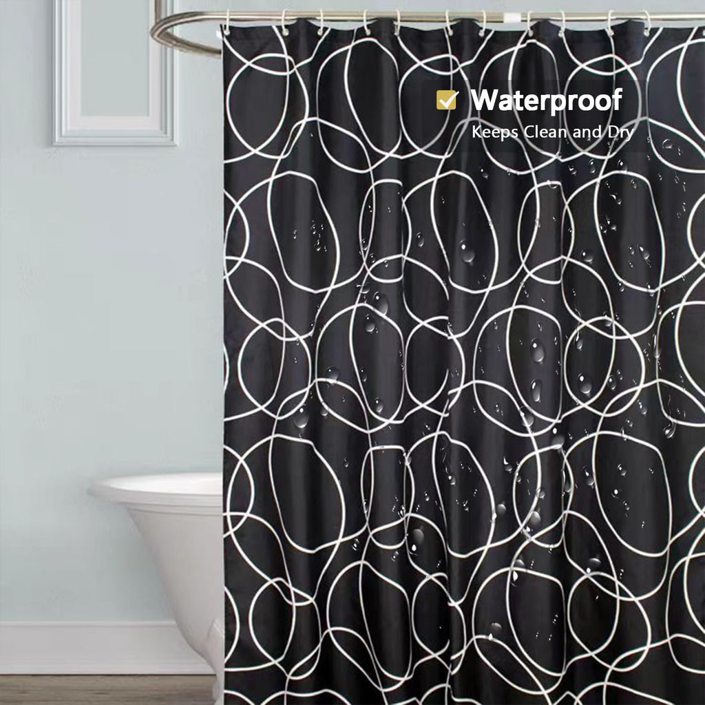 LLSCL Fabric Shower Curtain Liner with Magnets, Waterproof Hotel Quality, 72 x 72 Machine Washable