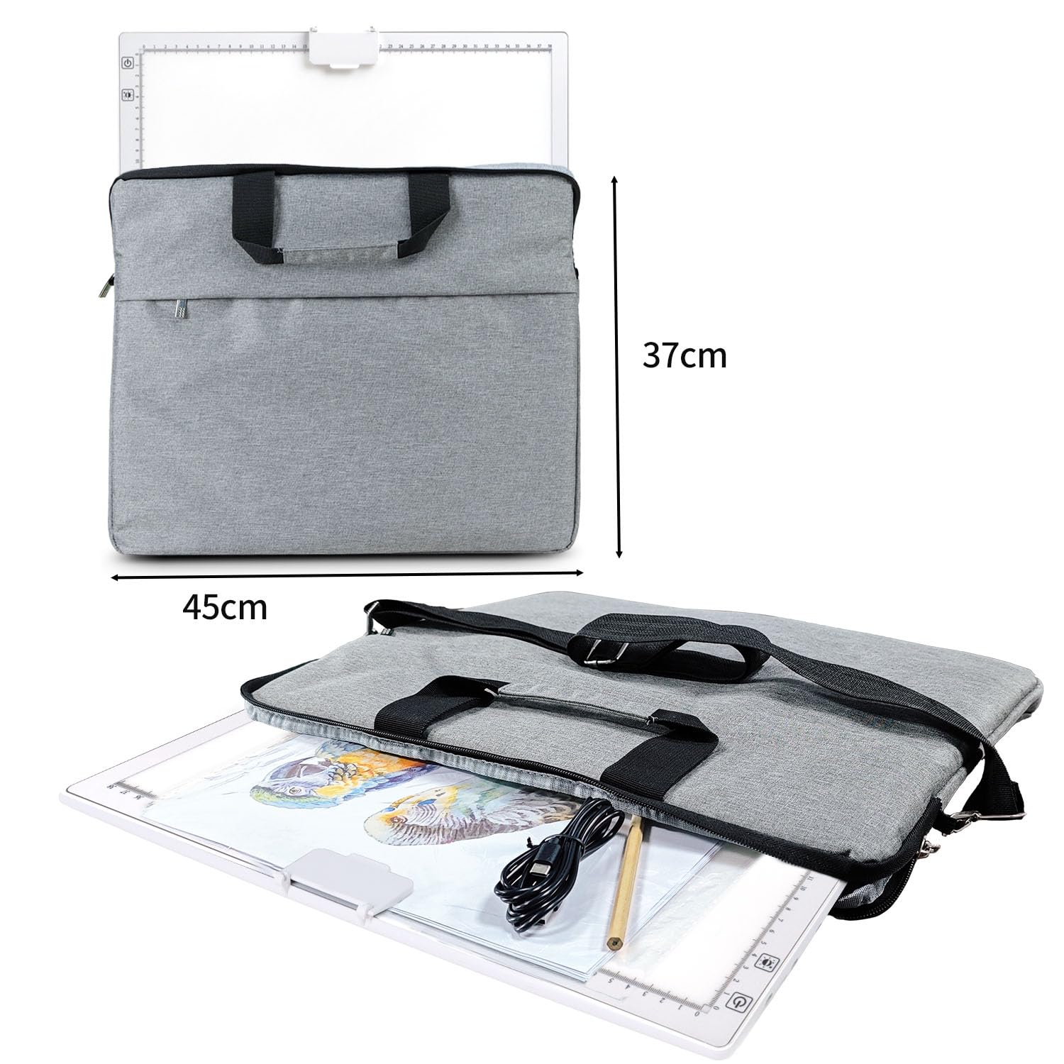 Zocelight A1(35.4''x 23.6'') Large Rechargeable Light Pad for Diamond Painting,6 Levels & Stepless Dimming Light Box for Tracing,3-Color Modes Light Board,Built-in 6000mAh Battery Light Table for Art