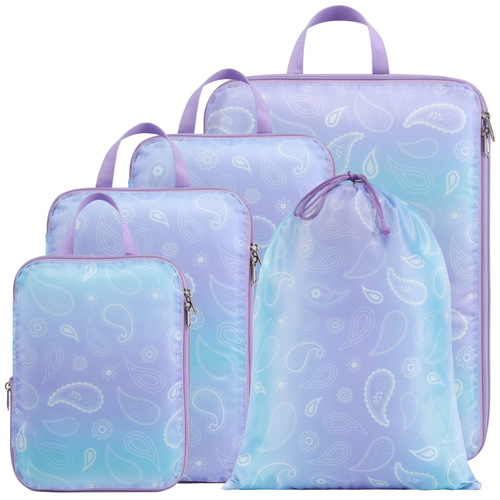 Cambond Compression Packing Cubes for Travel - Lightweight Expandable Travel Bags Luggage Organizers Travel Essentials Compression Cubes for Travel Space Saver for Carry on Suitcases Organizer