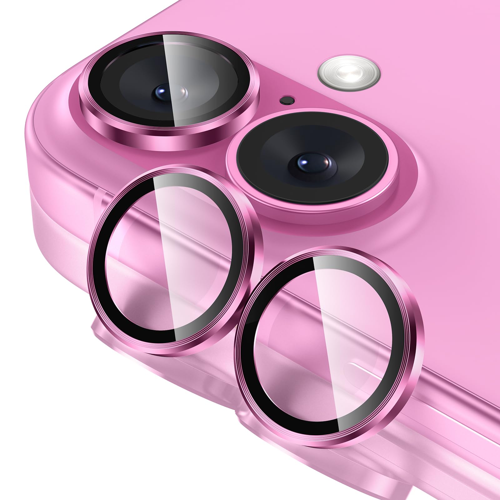 Tensea for iPhone 13 mini/iPhone 13 Camera Lens Protector, 9H Tempered Glass Camera Cover Screen Protector Metal Individual Ring for iPhone 13mini 5.4 inch /13 6.1 inch