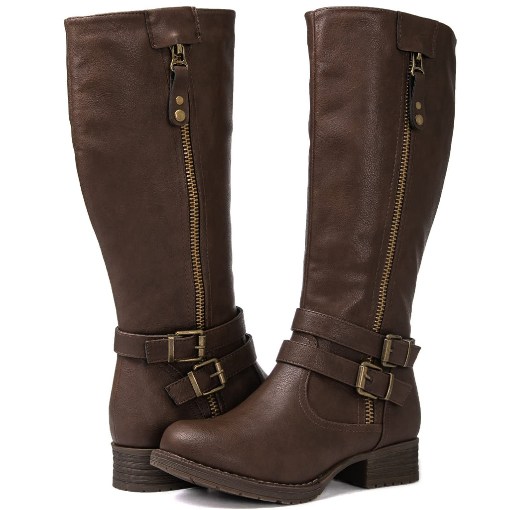 GLOBALWIN Women's Knee High Boots Fashion Comfortable Riding Boots For Women Low Heel