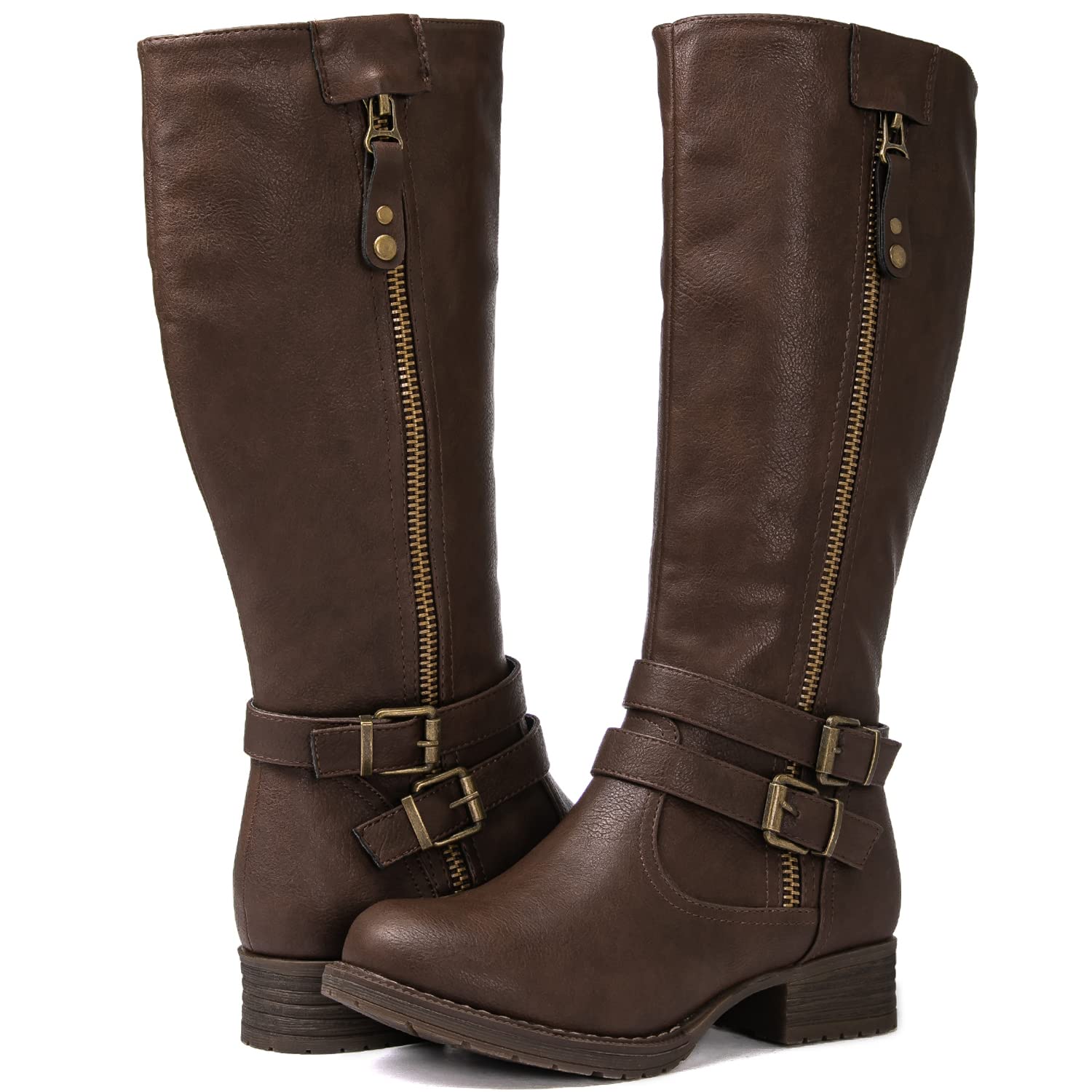 GLOBALWIN Women's Knee High Boots Fashion Comfortable Riding Boots For Women Low Heel
