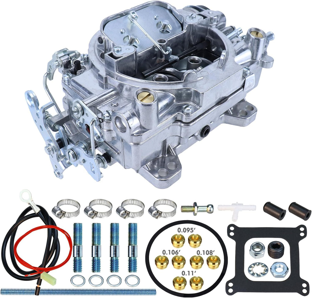 1406 Carburetor for Performer 600 CFM 4 Barrel Carburetor Square Bore AFB-style Air Valve Secondary Compatible with Silverado Corvette Mustang Mercury GMC Pickup Truck carb with Electric Choke