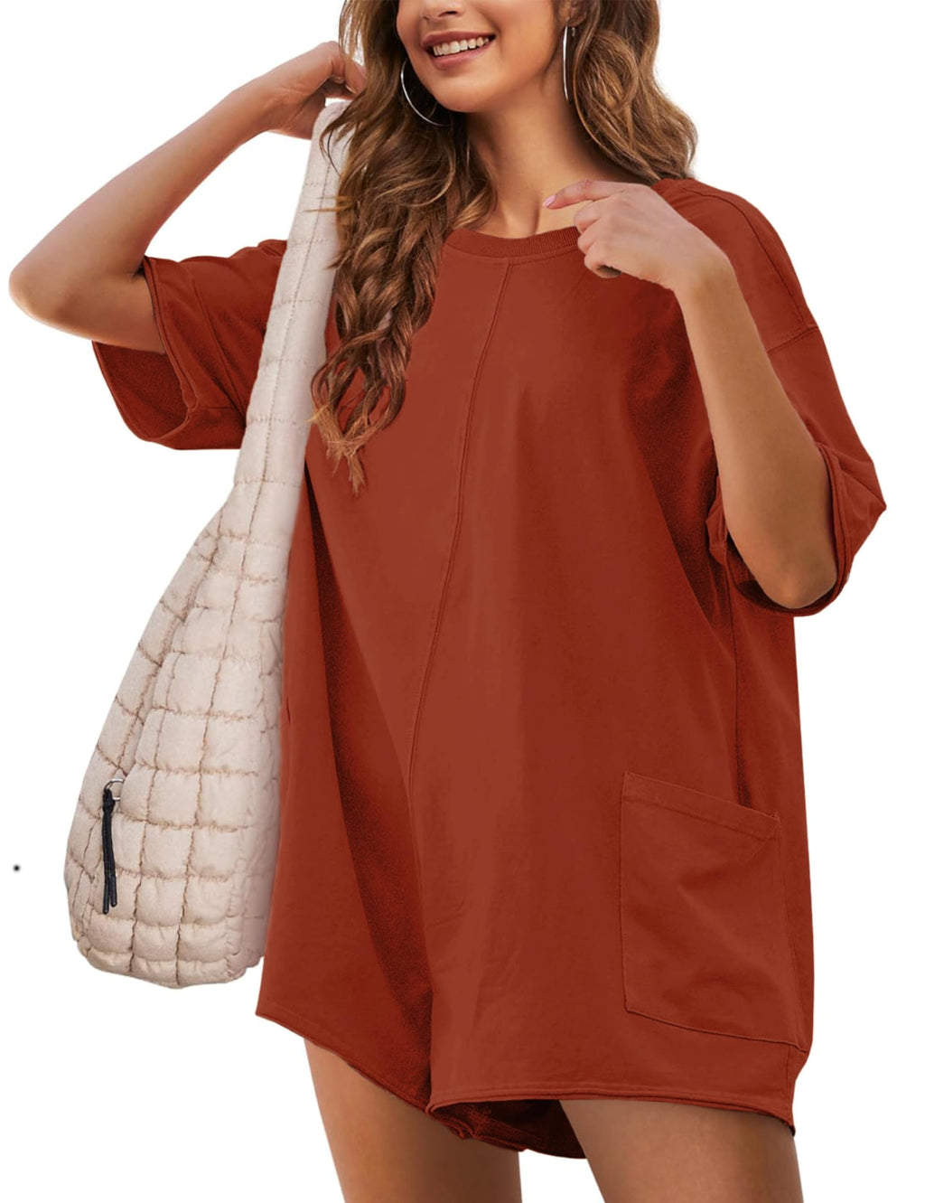 Rompers for Women Athletic Workout Hot Shot Tee Romper Casual Oversized Jumpsuits Overalls