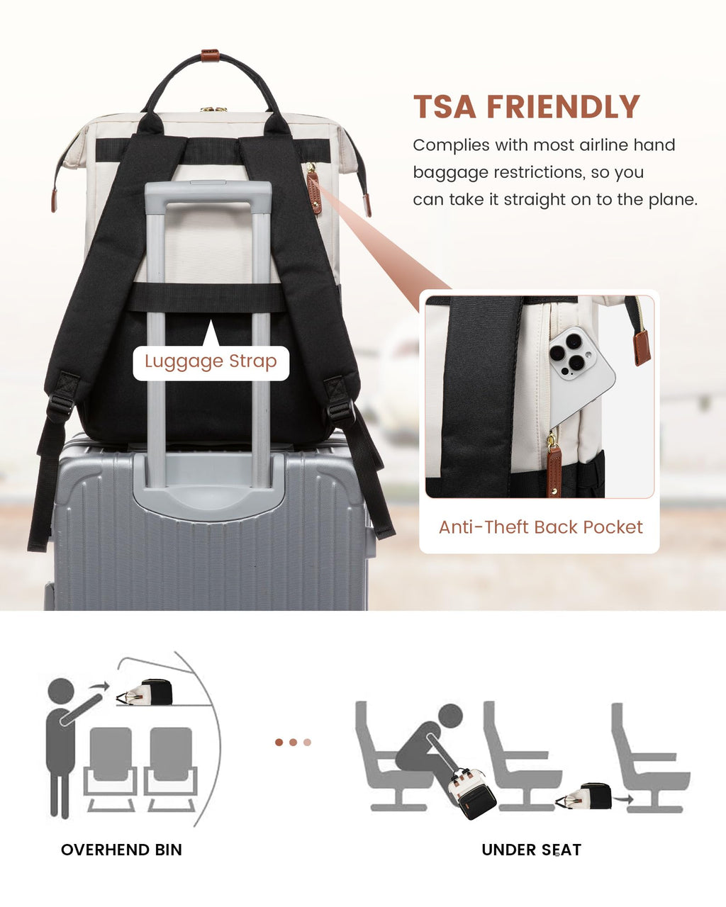 LOVEVOOK Laptop Backpack for Women, 15.6 inch Waterproof Nurse Bag Teacher Work Backpack Purse for Women, Travel Computer Backpack for College Office Business Ladies